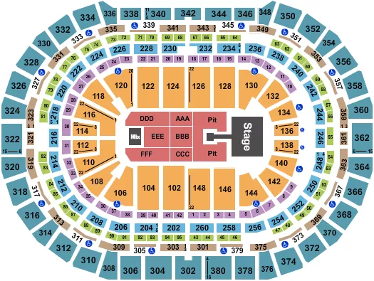 ENDSTAGE PIT W CATWALK Seating Map Seating Chart