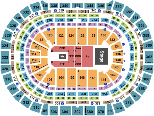 ENDSTAGE WITH PIT 2 Seating Map Seating Chart