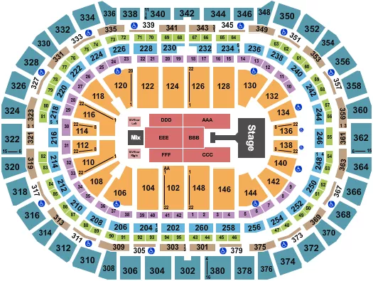 JONAS BROTHER 1 Seating Map Seating Chart