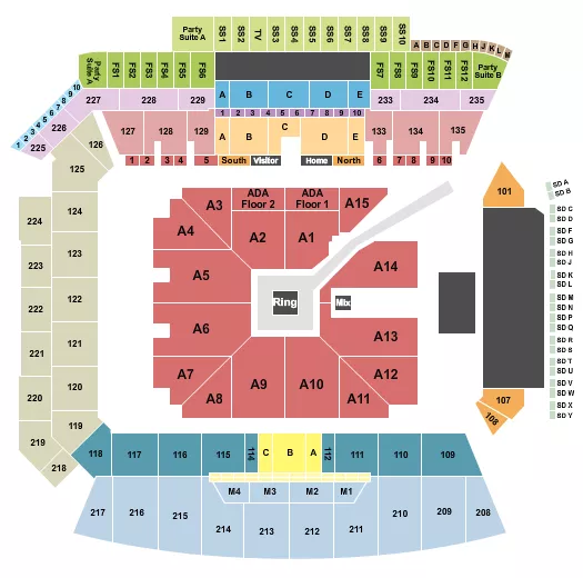 BOXING Seating Map Seating Chart