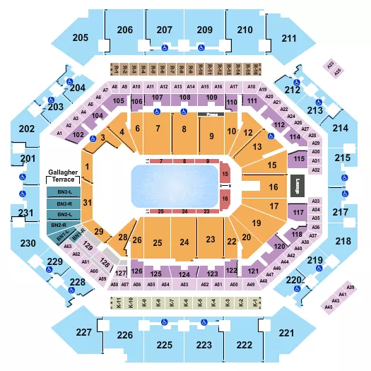 DISNEY ON ICE Seating Map Seating Chart