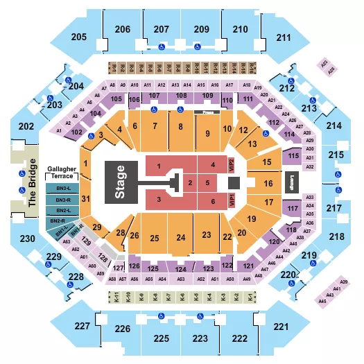 JONAS BROTHERS Seating Map Seating Chart
