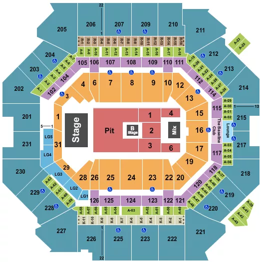 NINE INCH NAILS Seating Map Seating Chart