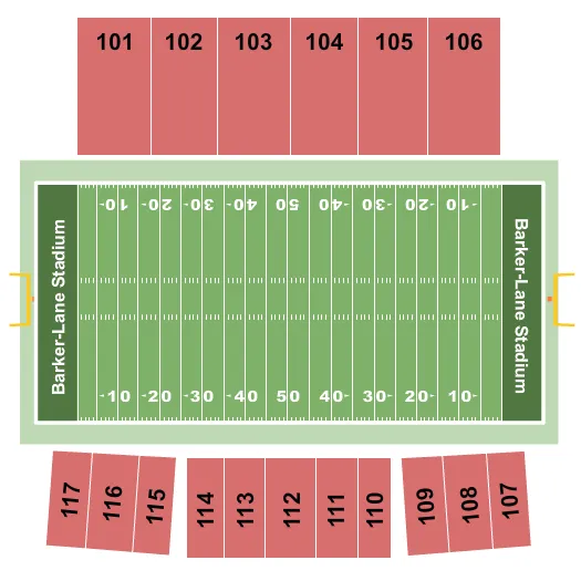 BARKER LANE STADIUM FOOTBALL Seating Map Seating Chart