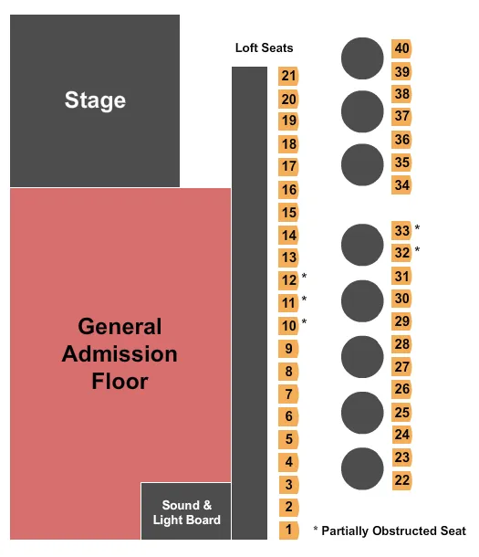 ENDSTAGE GA FLR Seating Map Seating Chart