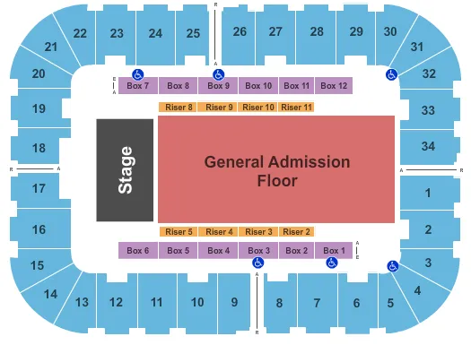 ENDSTAGE GA FLR Seating Map Seating Chart