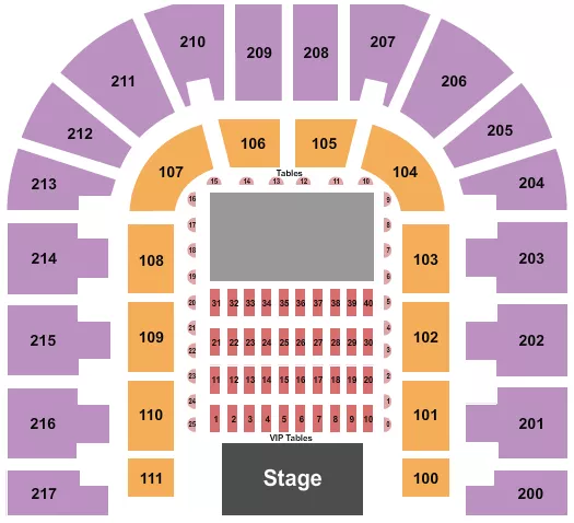 ENDSTAGE TABLES 2 Seating Map Seating Chart