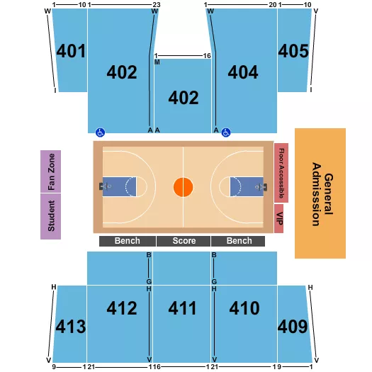 BASKETBALL Seating Map Seating Chart