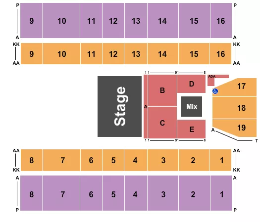 ENDSTAGE NO PIT Seating Map Seating Chart