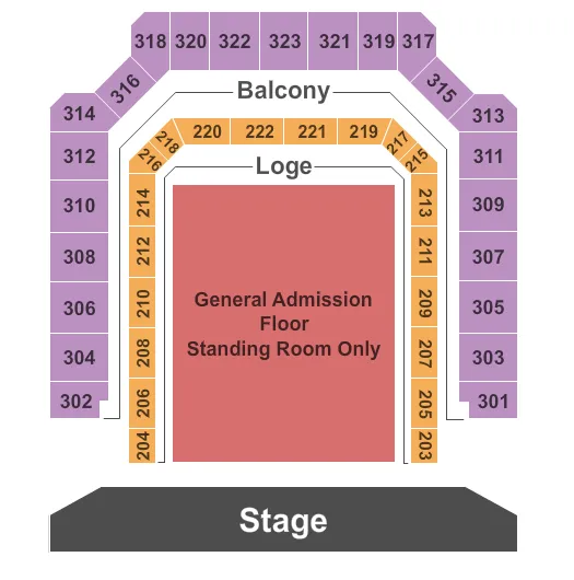 ENDSTAGE GA FLOOR Seating Map Seating Chart