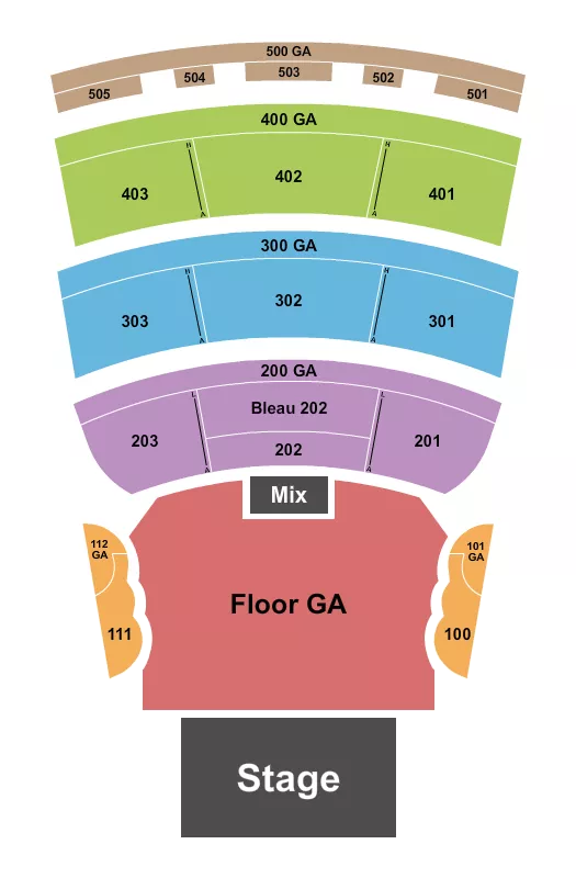 ENDSTAGE GA 3 Seating Map Seating Chart