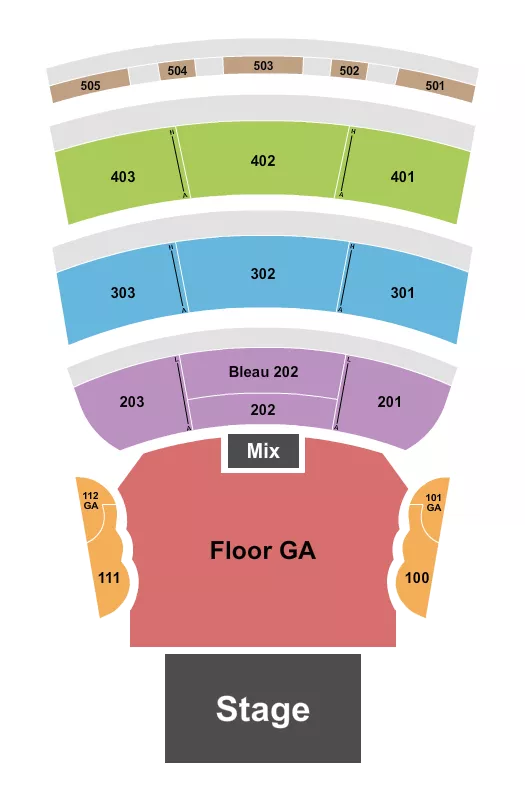 ENDSTAGE GA 4 Seating Map Seating Chart