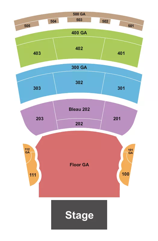 ENDSTAGE GA 1 Seating Map Seating Chart