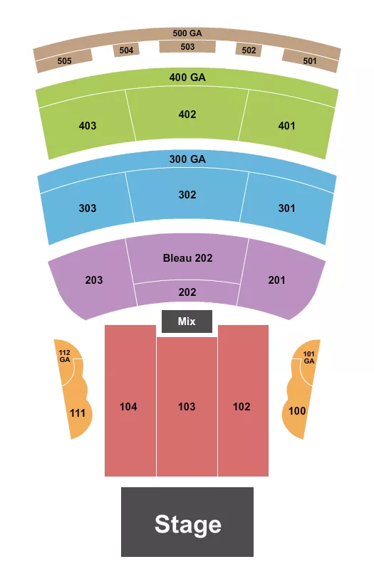 ENDSTAGE RESERVED 1 Seating Map Seating Chart