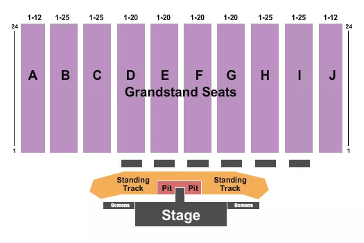 CATWALK WITH PIT Seating Map Seating Chart