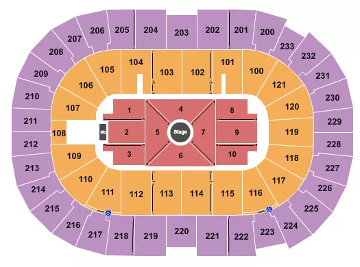 CENTER STAGE 1 Seating Map Seating Chart