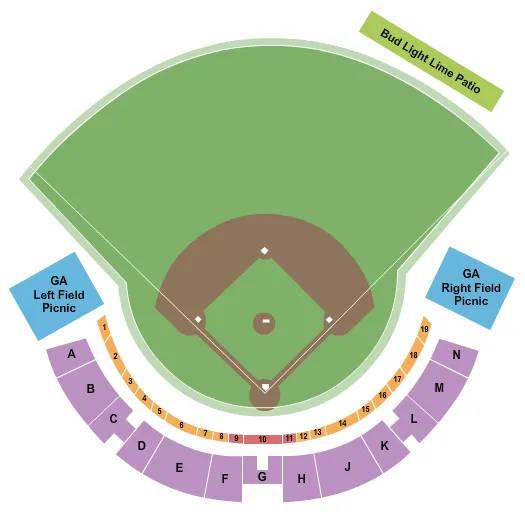 BASEBALL 2019 Seating Map Seating Chart