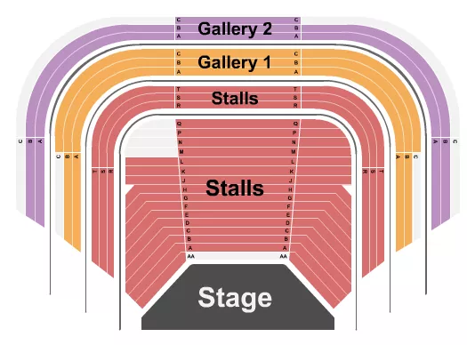BRIDGE THEATRE LONDON ENDSTAGE 2 Seating Map Seating Chart
