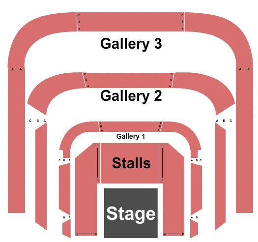 BRIDGE THEATRE LONDON THURST Seating Map Seating Chart