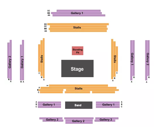 BRIDGE THEATRE LONDON CENTER STAGE 1 Seating Map Seating Chart