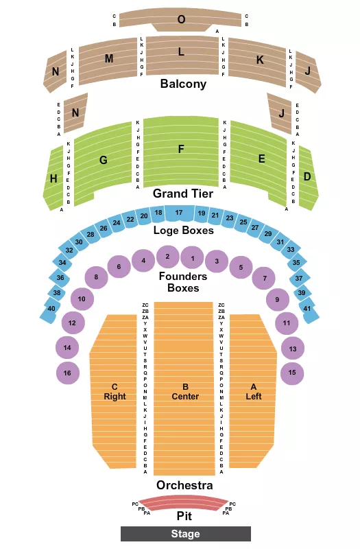 END STAGE Seating Map Seating Chart