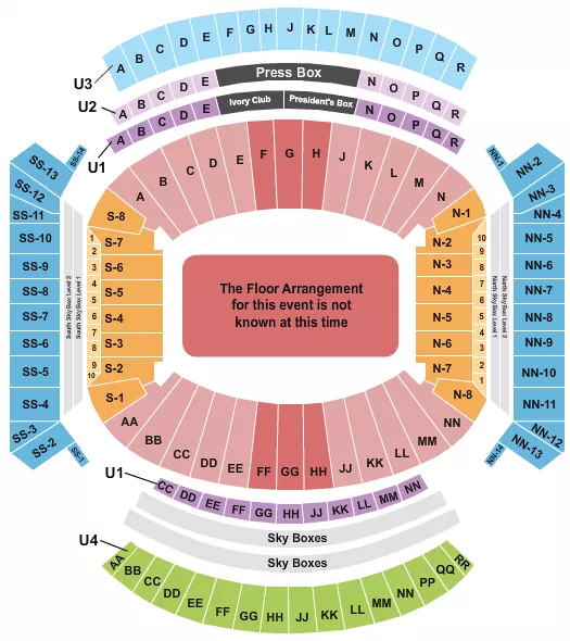 SABAN FIELD AT BRYANT DENNY STADIUM GENERIC FLOOR Seating Map Seating Chart