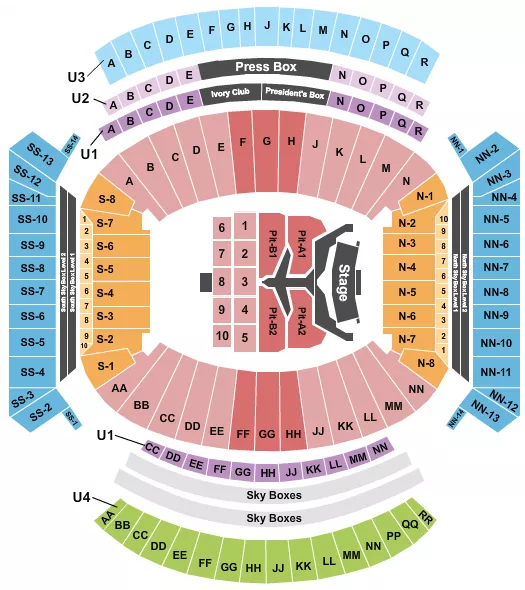 SABAN FIELD AT BRYANT DENNY STADIUM MORGAN WALLEN Seating Map Seating Chart