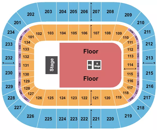 ENDSTAGE B STAGE Seating Map Seating Chart