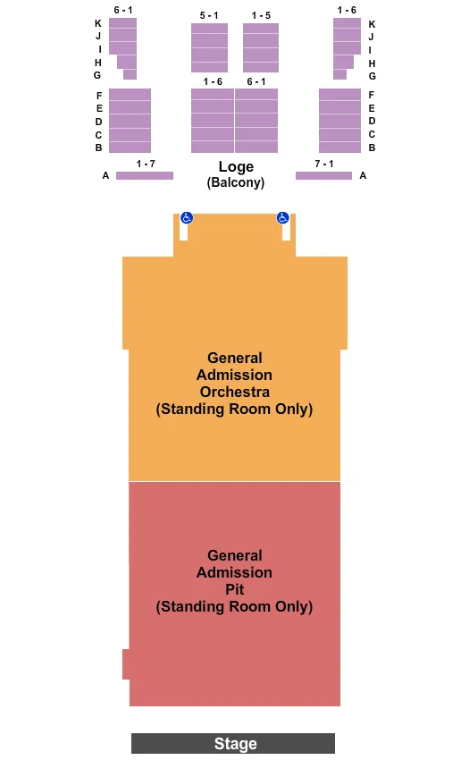 ENDSTAGE GA PIT GA ORCH Seating Map Seating Chart