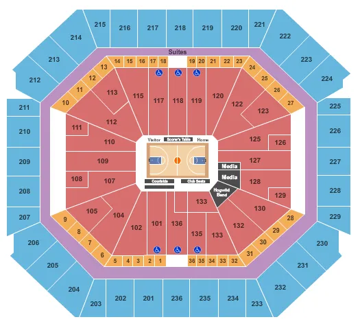 BASKETBALL Seating Map Seating Chart