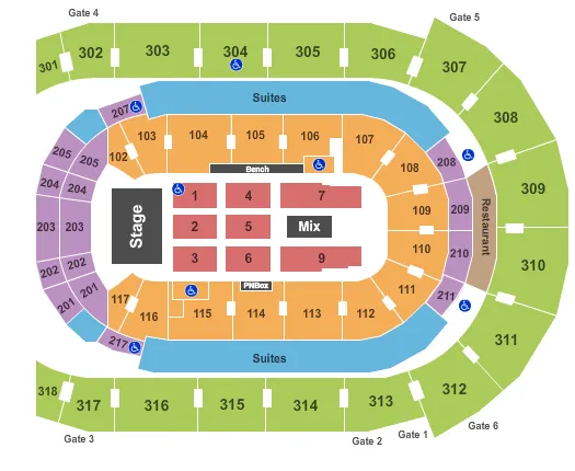 END STAGE Seating Map Seating Chart