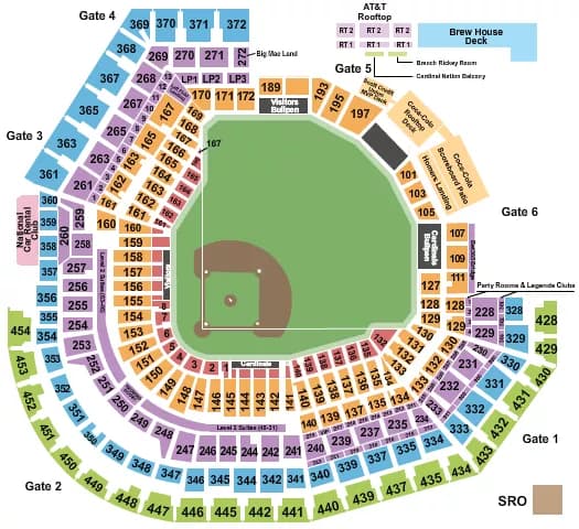 BASEBALL Seating Map Seating Chart