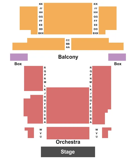 BUSKIRK CHUMLEY THEATER END STAGE Seating Map Seating Chart
