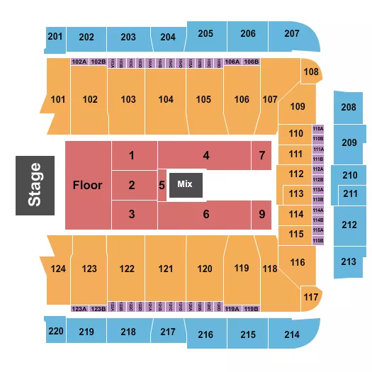 ENDSTAGE FRONT GA FLOOR Seating Map Seating Chart