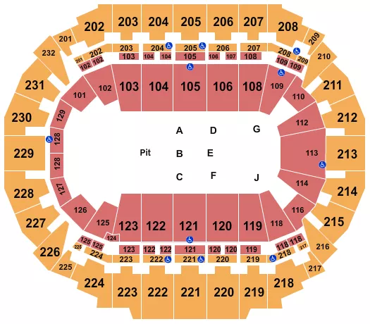 MONSTER JAM Seating Map Seating Chart