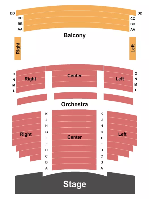 CU CULTURAL ARTS CENTER MAINSTAGE ENDSTAGE Seating Map Seating Chart