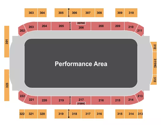 PERFORMANCE AREA Seating Map Seating Chart