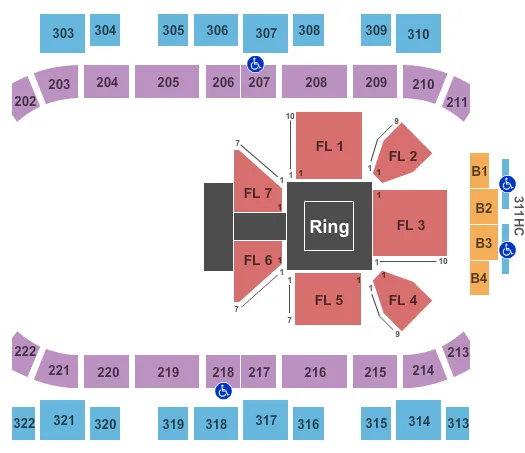 TNA WRESTLING Seating Map Seating Chart