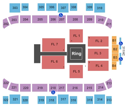WWE NXT Seating Map Seating Chart