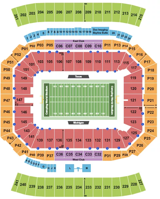 FOOTBALL CITRUS BOWL Seating Map Seating Chart