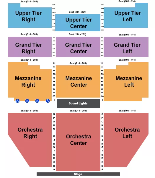 END STAGE Seating Map Seating Chart