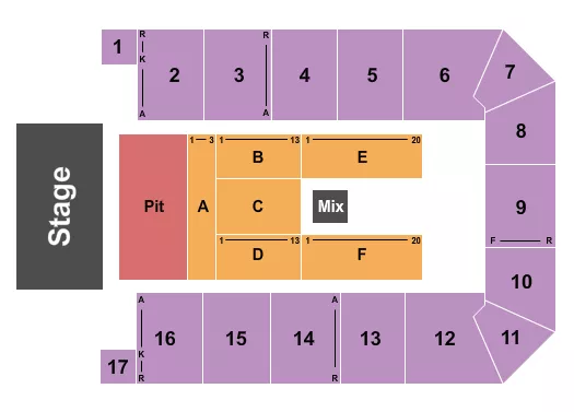 ENDSTAGE PIT Seating Map Seating Chart