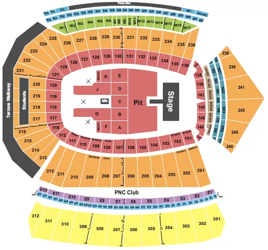 LN FEDERAL CREDIT UNION STADIUM THE CROWN LIVE Seating Map Seating Chart
