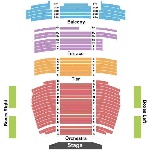 END STAGE Seating Map Seating Chart