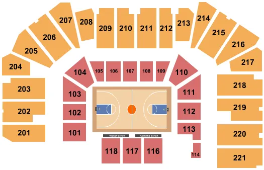 BASKETBALL Seating Map Seating Chart