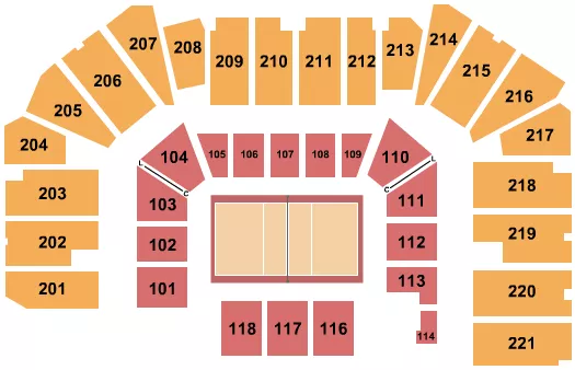 VOLLEYBALL Seating Map Seating Chart