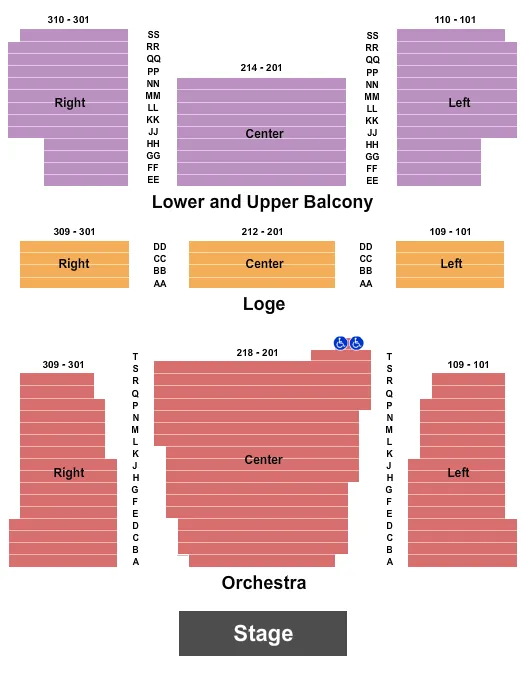 END STAGE Seating Map Seating Chart