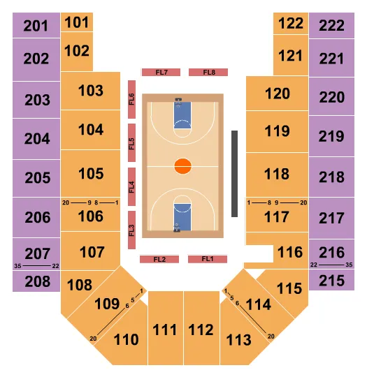 BASKETBALL Seating Map Seating Chart