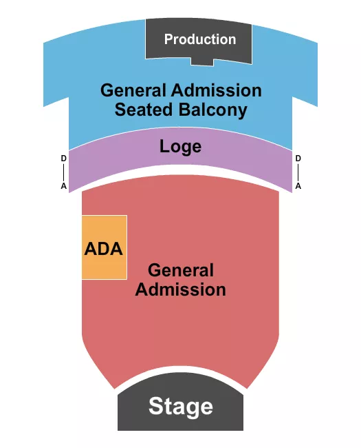ENDSTAGE GA LOGE 2 Seating Map Seating Chart