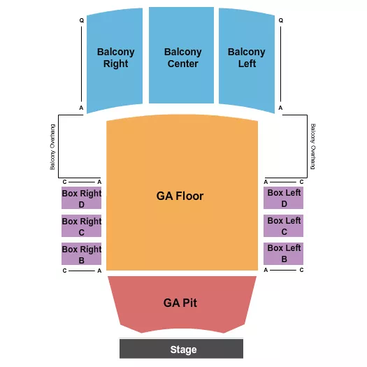 GA PIT GA FLR RSV BALC Seating Map Seating Chart